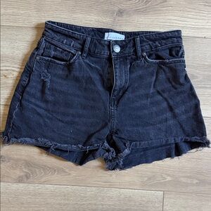 LOFT Black Distressed Denim Cutoff Shorts